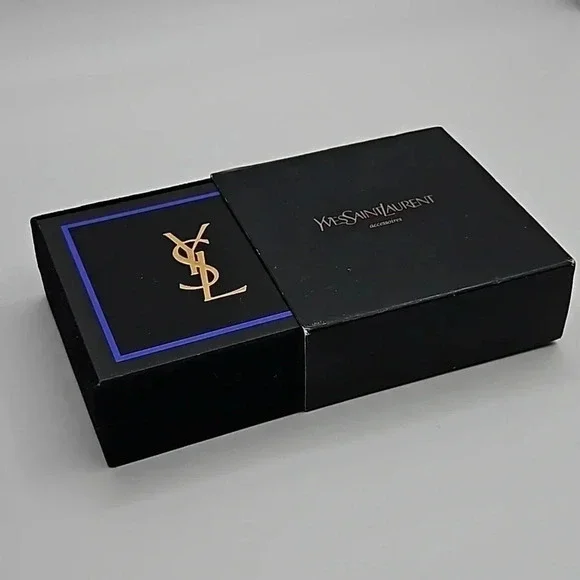 Yves Saint Laurent Gold and Silver Tone Tie Bar in Box - Picture 5 of 5